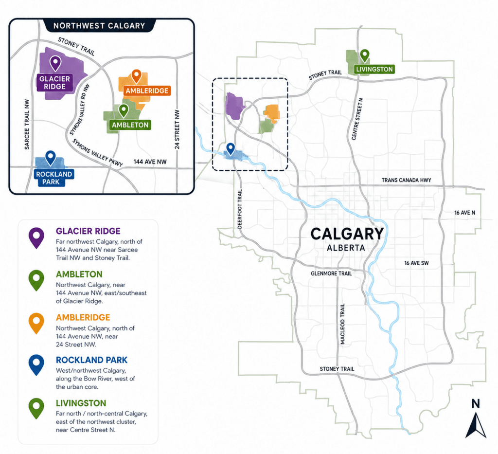New Communities In Calgary NW 2026 Phase Maps Price Guide New Communities Map Of Northwest Calgary 2026 1024x933 