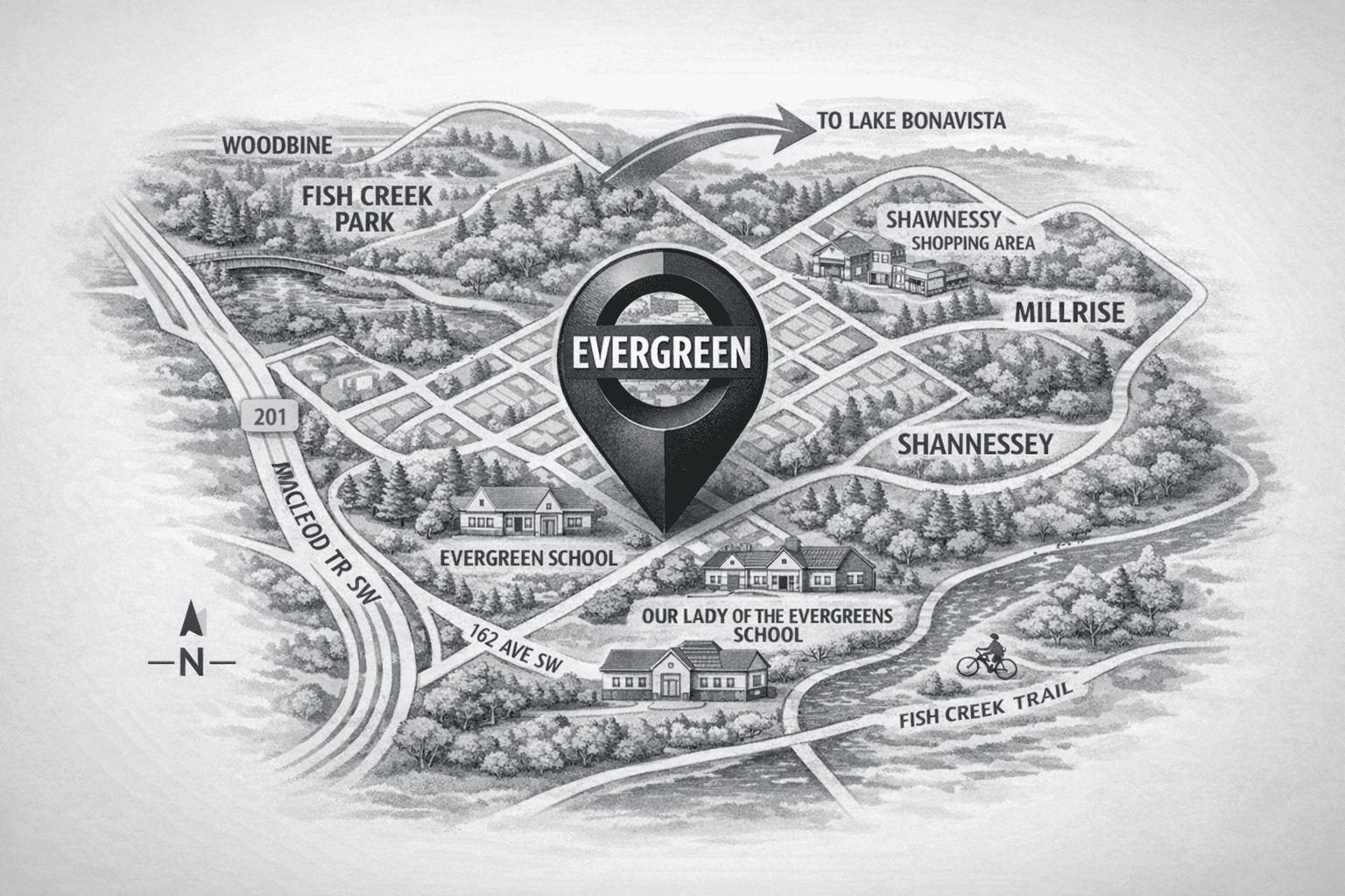 Evergreen Calgary community map