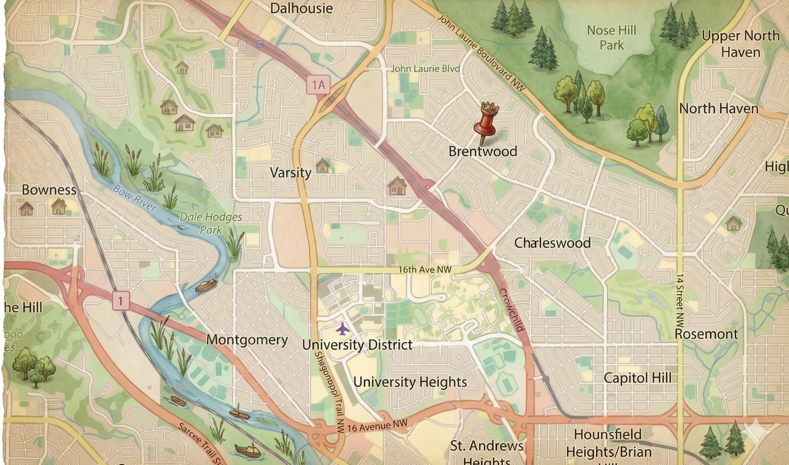 Brentwood Calgary community map