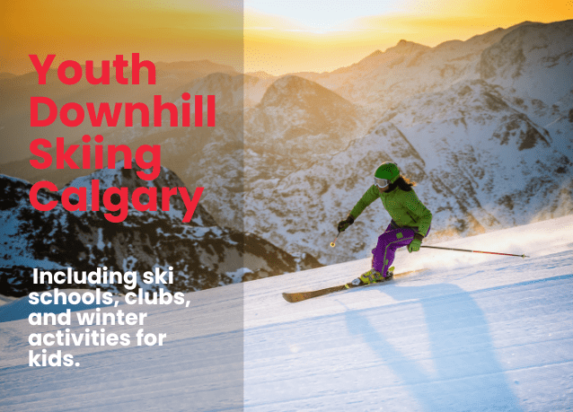 Youth downhill skiing in and around Calgary