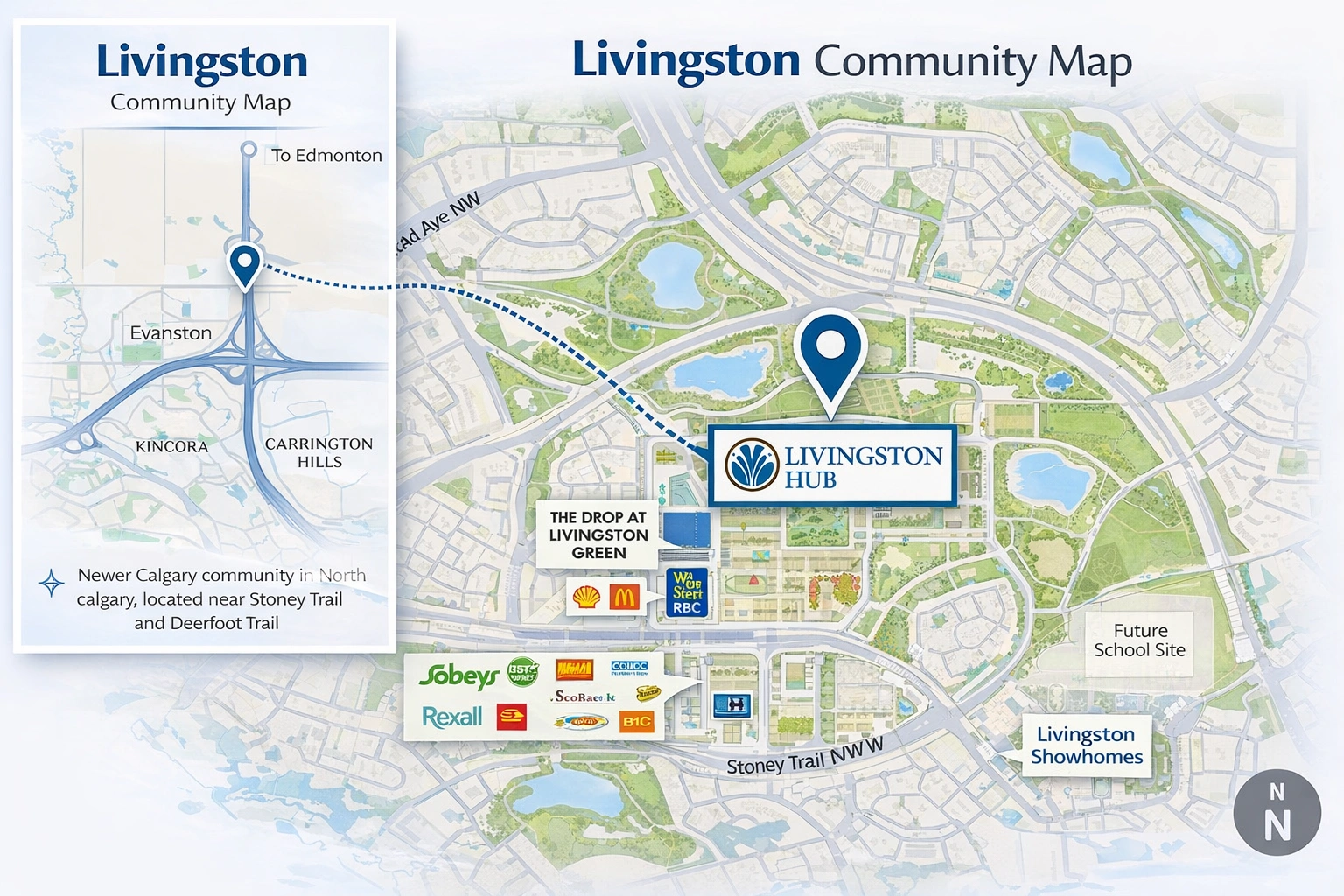 Livingston Calgary community map